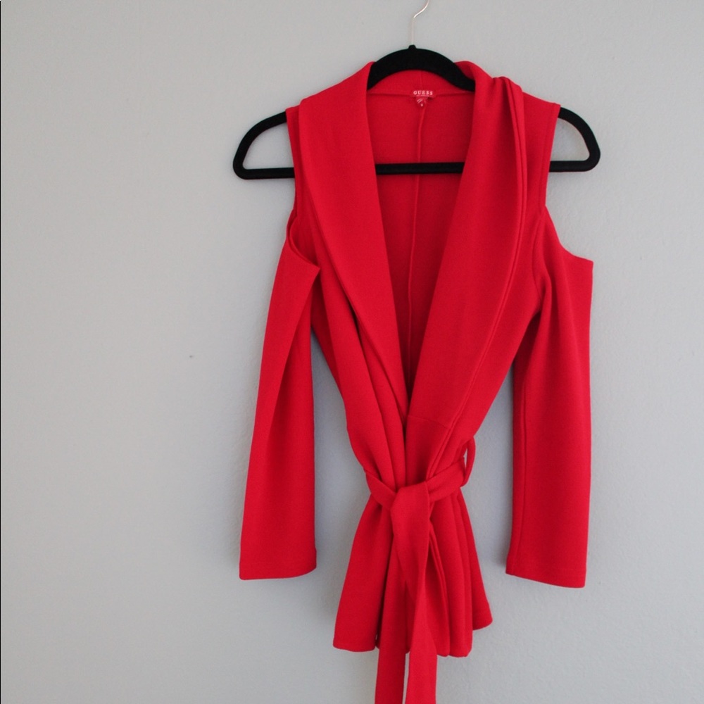 Guess Red Holiday Cardigan/Blazer/Sweater
